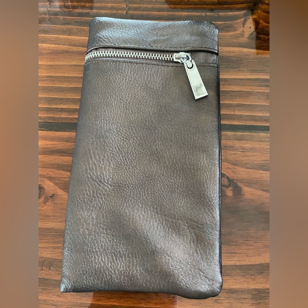 Faux leather bronze wallet